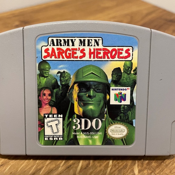 Army Men Sarge’s Heroes Nintendo 64 Game Only 1996 ESRB Teen Like New - TESTED - Picture 1 of 8
